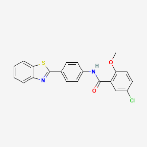 molecular formula C21H15ClN2O2S B5019744 N-[4-(1,3-benzothiazol-2-yl)phenyl]-5-chloro-2-methoxybenzamide 