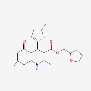 molecular formula C23H29NO4S B5019762 tetrahydro-2-furanylmethyl 2,7,7-trimethyl-4-(5-methyl-2-thienyl)-5-oxo-1,4,5,6,7,8-hexahydro-3-quinolinecarboxylate 