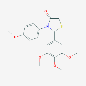 molecular formula C19H21NO5S B501978 3-(4-Methoxyphenyl)-2-(3,4,5-trimethoxyphenyl)-1,3-thiazolidin-4-one 