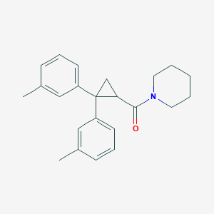 molecular formula C23H27NO B5019794 1-{[2,2-bis(3-methylphenyl)cyclopropyl]carbonyl}piperidine 