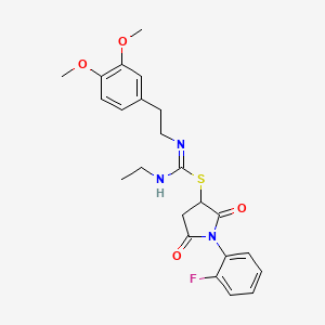 molecular formula C23H26FN3O4S B5019815 1-(2-fluorophenyl)-2,5-dioxo-3-pyrrolidinyl N'-[2-(3,4-dimethoxyphenyl)ethyl]-N-ethylimidothiocarbamate 