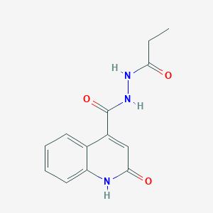 molecular formula C13H13N3O3 B5019829 2-hydroxy-N'-propionyl-4-quinolinecarbohydrazide 