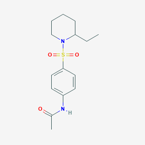 molecular formula C15H22N2O3S B5019834 N-{4-[(2-ethyl-1-piperidinyl)sulfonyl]phenyl}acetamide 