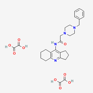 molecular formula C29H36N4O9 B5019856 2-(4-benzyl-1-piperazinyl)-N-(2,3,5,6,7,8-hexahydro-1H-cyclopenta[b]quinolin-9-yl)acetamide diethanedioate 