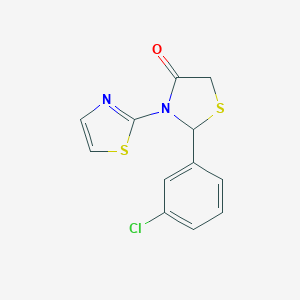 molecular formula C12H9ClN2OS2 B501986 2-(3-Chlorophenyl)-3-(1,3-thiazol-2-yl)-1,3-thiazolidin-4-one 