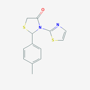 molecular formula C13H12N2OS2 B501987 2-(4-Methylphenyl)-3-(1,3-thiazol-2-yl)-1,3-thiazolidin-4-one 