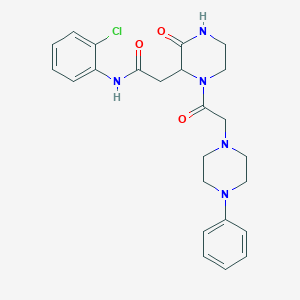 molecular formula C24H28ClN5O3 B5019871 N-(2-chlorophenyl)-2-{3-oxo-1-[(4-phenyl-1-piperazinyl)acetyl]-2-piperazinyl}acetamide 