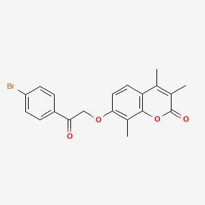 molecular formula C20H17BrO4 B5019880 7-[2-(4-bromophenyl)-2-oxoethoxy]-3,4,8-trimethyl-2H-chromen-2-one 