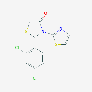 molecular formula C12H8Cl2N2OS2 B501989 2-(2,4-Dichlorophenyl)-3-(1,3-thiazol-2-yl)-1,3-thiazolidin-4-one 