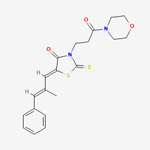 5-(2-methyl-3-phenyl-2-propen-1-ylidene)-3-[3-(4-morpholinyl)-3-oxopropyl]-2-thioxo-1,3-thiazolidin-4-one