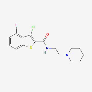3-chloro-4-fluoro-N-[2-(1-piperidinyl)ethyl]-1-benzothiophene-2-carboxamide