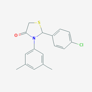 molecular formula C17H16ClNOS B501991 2-(4-Chlorophenyl)-3-(3,5-dimethylphenyl)-1,3-thiazolidin-4-one 
