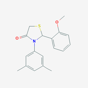 molecular formula C18H19NO2S B501992 3-(3,5-Dimethylphenyl)-2-(2-methoxyphenyl)-1,3-thiazolidin-4-one 