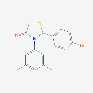 molecular formula C17H16BrNOS B501994 2-(4-Bromophenyl)-3-(3,5-dimethylphenyl)-1,3-thiazolidin-4-one 