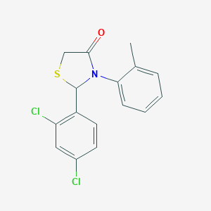 molecular formula C16H13Cl2NOS B501997 2-(2,4-Dichlorophenyl)-3-(2-methylphenyl)-1,3-thiazolidin-4-one 