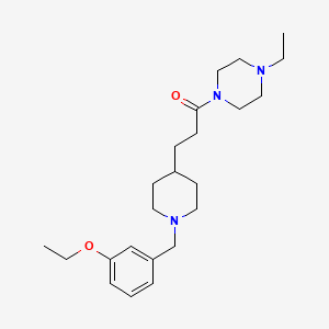molecular formula C23H37N3O2 B5019978 1-{3-[1-(3-ethoxybenzyl)-4-piperidinyl]propanoyl}-4-ethylpiperazine 