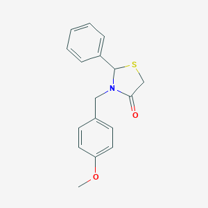 molecular formula C17H17NO2S B502000 3-(4-Methoxybenzyl)-2-phenyl-1,3-thiazolidin-4-one 