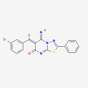 molecular formula C18H11BrN4OS B5020009 6-(3-bromobenzylidene)-5-imino-2-phenyl-5,6-dihydro-7H-[1,3,4]thiadiazolo[3,2-a]pyrimidin-7-one 