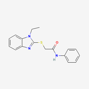 molecular formula C17H17N3OS B5020011 2-[(1-ethyl-1H-benzimidazol-2-yl)thio]-N-phenylacetamide 