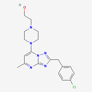 molecular formula C19H23ClN6O B5020041 2-{4-[2-(4-chlorobenzyl)-5-methyl[1,2,4]triazolo[1,5-a]pyrimidin-7-yl]-1-piperazinyl}ethanol 