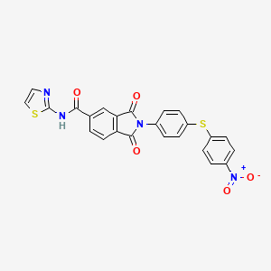 molecular formula C24H14N4O5S2 B5020049 2-{4-[(4-nitrophenyl)thio]phenyl}-1,3-dioxo-N-1,3-thiazol-2-yl-5-isoindolinecarboxamide 