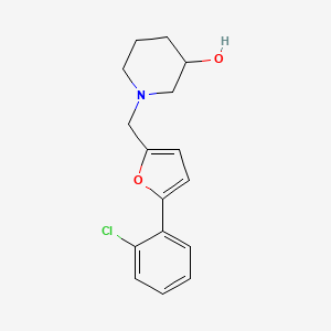 molecular formula C16H18ClNO2 B5020052 1-{[5-(2-chlorophenyl)-2-furyl]methyl}-3-piperidinol 