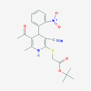 molecular formula C21H23N3O5S B5020059 tert-butyl {[5-acetyl-3-cyano-6-methyl-4-(2-nitrophenyl)-1,4-dihydro-2-pyridinyl]thio}acetate 