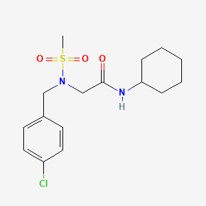 molecular formula C16H23ClN2O3S B5020069 N~2~-(4-chlorobenzyl)-N~1~-cyclohexyl-N~2~-(methylsulfonyl)glycinamide 