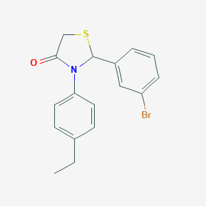 molecular formula C17H16BrNOS B502007 2-(3-Bromophenyl)-3-(4-ethylphenyl)-1,3-thiazolidin-4-one 
