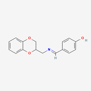 molecular formula C16H15NO3 B5020100 4-{[(2,3-dihydro-1,4-benzodioxin-2-ylmethyl)imino]methyl}phenol CAS No. 331661-38-2