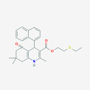 molecular formula C27H31NO3S B5020110 2-(ethylthio)ethyl 2,7,7-trimethyl-4-(1-naphthyl)-5-oxo-1,4,5,6,7,8-hexahydro-3-quinolinecarboxylate 
