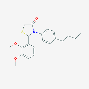molecular formula C21H25NO3S B502012 3-(4-Butylphenyl)-2-(2,3-dimethoxyphenyl)-1,3-thiazolidin-4-one 