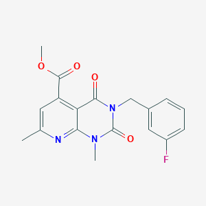 molecular formula C18H16FN3O4 B5020142 methyl 3-(3-fluorobenzyl)-1,7-dimethyl-2,4-dioxo-1,2,3,4-tetrahydropyrido[2,3-d]pyrimidine-5-carboxylate 