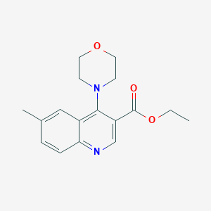 molecular formula C17H20N2O3 B502017 Ethyl 6-methyl-4-(4-morpholinyl)-3-quinolinecarboxylate 