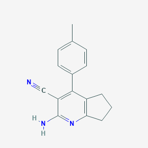 molecular formula C16H15N3 B502018 2-amino-4-(4-methylphenyl)-6,7-dihydro-5H-cyclopenta[b]pyridine-3-carbonitrile 