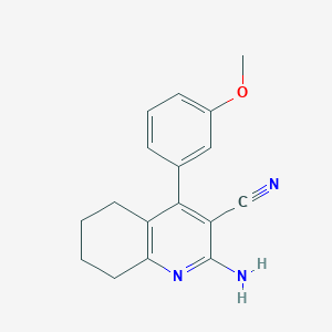 molecular formula C17H17N3O B502022 2-Amino-4-(3-methoxyphenyl)-5,6,7,8-tetrahydro-3-quinolinecarbonitrile 