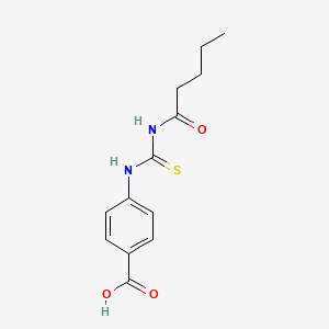 molecular formula C13H16N2O3S B5020244 4-{[(pentanoylamino)carbonothioyl]amino}benzoic acid 