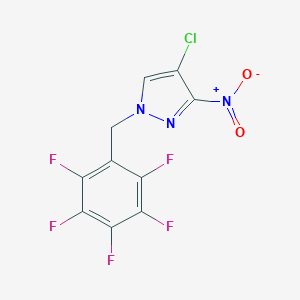 molecular formula C10H3ClF5N3O2 B502025 4-chloro-3-nitro-1-(2,3,4,5,6-pentafluorobenzyl)-1H-pyrazole 