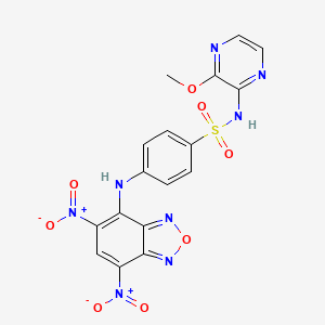 molecular formula C17H12N8O8S B5020276 4-[(5,7-dinitro-2,1,3-benzoxadiazol-4-yl)amino]-N-(3-methoxy-2-pyrazinyl)benzenesulfonamide 