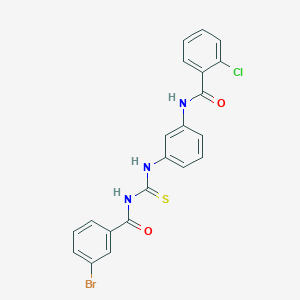 molecular formula C21H15BrClN3O2S B5020288 N-[3-({[(3-bromobenzoyl)amino]carbonothioyl}amino)phenyl]-2-chlorobenzamide 