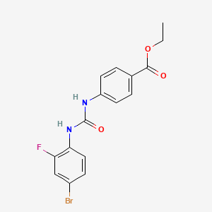 molecular formula C16H14BrFN2O3 B5020299 ethyl 4-({[(4-bromo-2-fluorophenyl)amino]carbonyl}amino)benzoate 