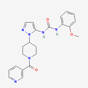 N-(2-methoxyphenyl)-N'-{1-[1-(3-pyridinylcarbonyl)-4-piperidinyl]-1H-pyrazol-5-yl}urea