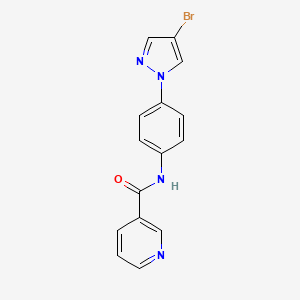 molecular formula C15H11BrN4O B5020306 N-[4-(4-bromo-1H-pyrazol-1-yl)phenyl]nicotinamide 