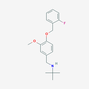 molecular formula C19H24FNO2 B502032 N-(tert-butyl)-N-{4-[(2-fluorobenzyl)oxy]-3-methoxybenzyl}amine 