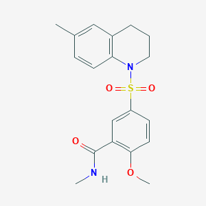 molecular formula C19H22N2O4S B5020320 2-methoxy-N-methyl-5-[(6-methyl-3,4-dihydro-1(2H)-quinolinyl)sulfonyl]benzamide 