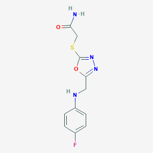 2-[(5-{[(4-Fluorophenyl)amino]methyl}-1,3,4-oxadiazol-2-yl)sulfanyl]acetamide