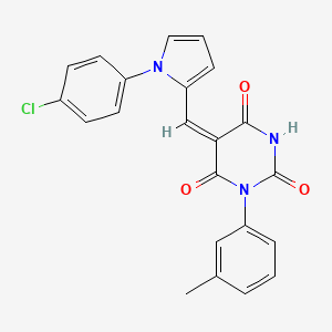 molecular formula C22H16ClN3O3 B5020345 5-{[1-(4-chlorophenyl)-1H-pyrrol-2-yl]methylene}-1-(3-methylphenyl)-2,4,6(1H,3H,5H)-pyrimidinetrione 