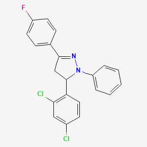 molecular formula C21H15Cl2FN2 B5020367 5-(2,4-dichlorophenyl)-3-(4-fluorophenyl)-1-phenyl-4,5-dihydro-1H-pyrazole 