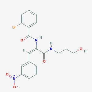 molecular formula C19H18BrN3O5 B5020371 2-bromo-N-[1-{[(3-hydroxypropyl)amino]carbonyl}-2-(3-nitrophenyl)vinyl]benzamide 