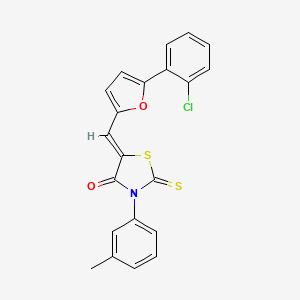 molecular formula C21H14ClNO2S2 B5020379 5-{[5-(2-chlorophenyl)-2-furyl]methylene}-3-(3-methylphenyl)-2-thioxo-1,3-thiazolidin-4-one 